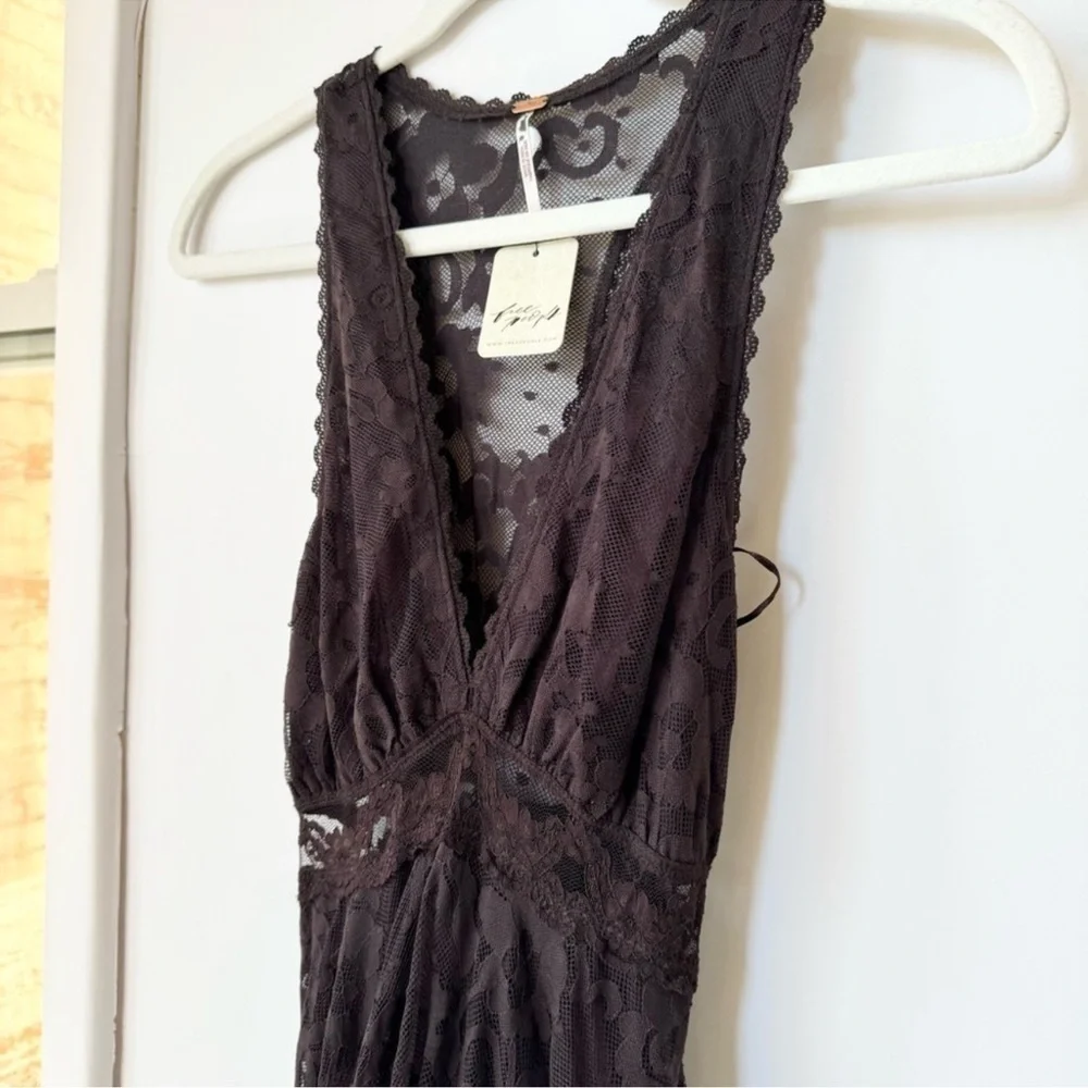 NWT Free People One More Night Lace Sleeveless Maxi Dress Black Size 2